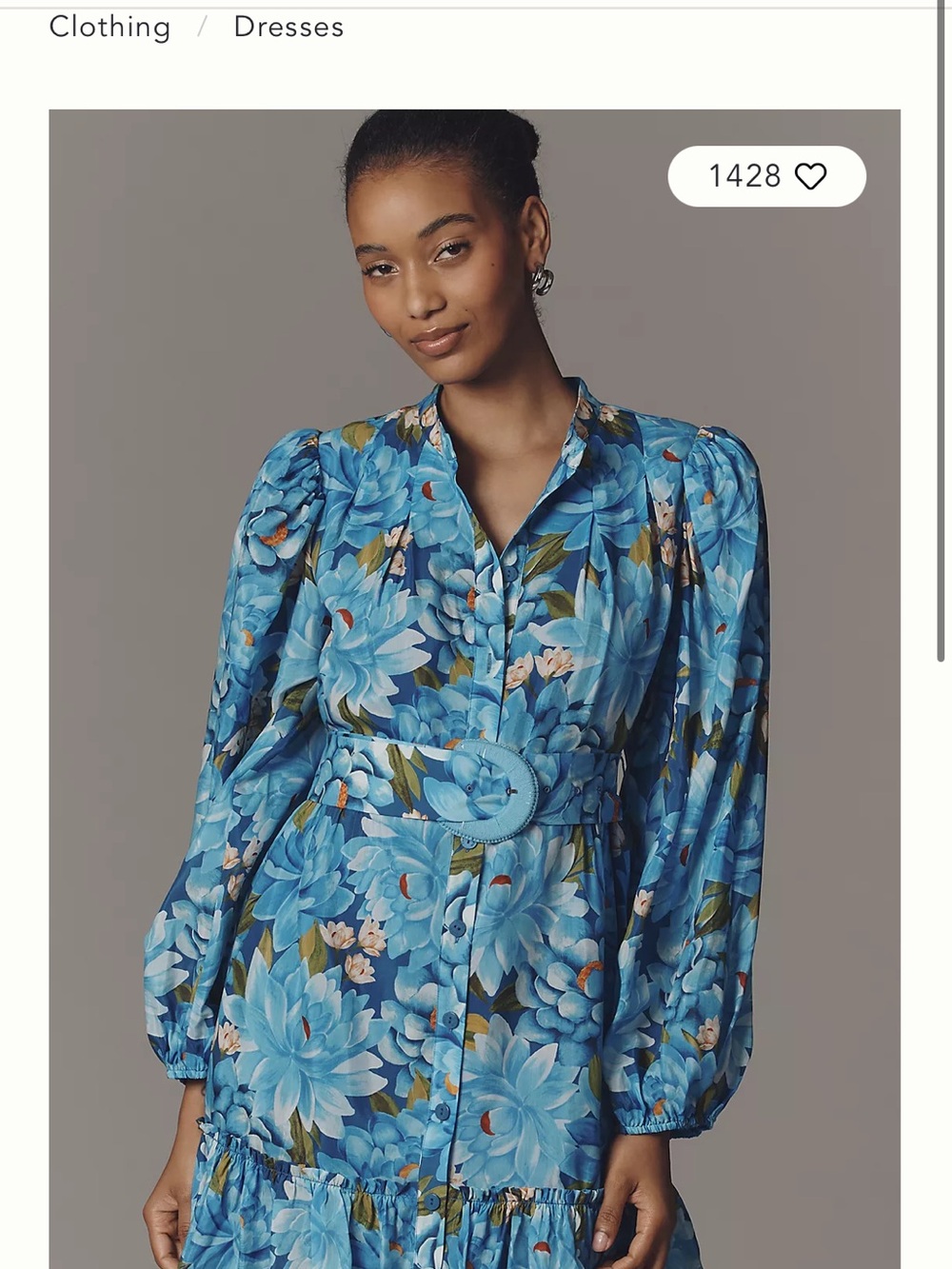 FARM Rio Blue Floral Mini Dress with Belt